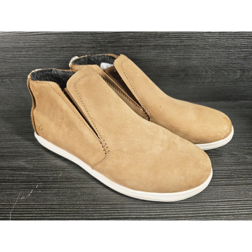 Olukai HAWAI'ILOA MANU HOPE Shoes Womens Size 9.5 Tan Leather Slip On Waterproof